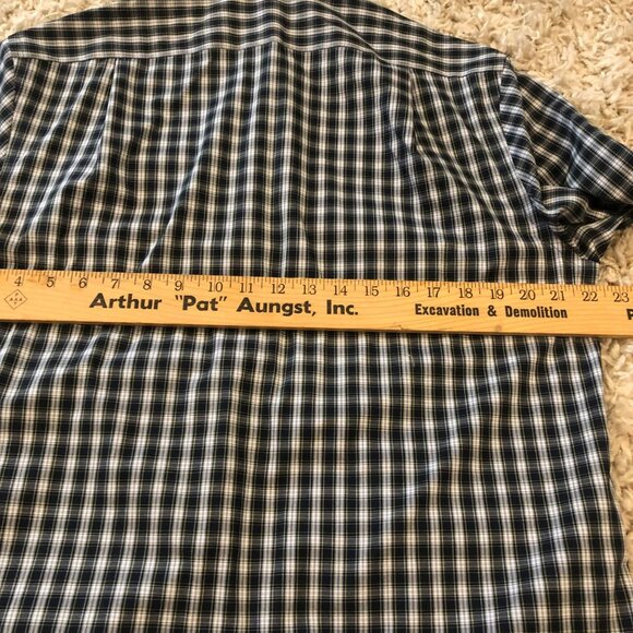 Tommy Hilfiger THFLEX Button Up Plaid LS Shirt Sz M 32/33 15 1/2" NWT Black Whit - Picture 5 of 6